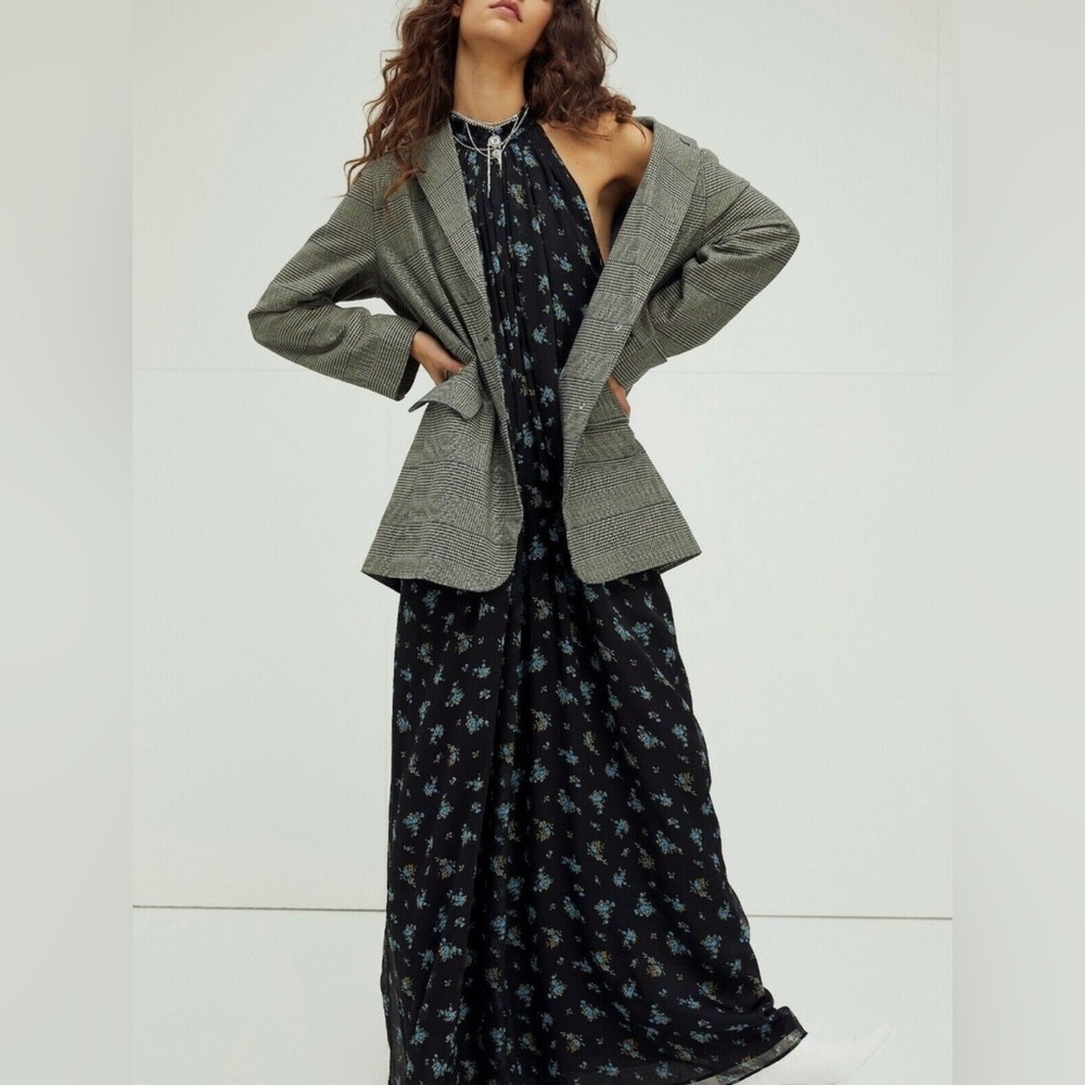 Free People Black Floral Wide Leg Jumpsuit - Picture 3 of 10